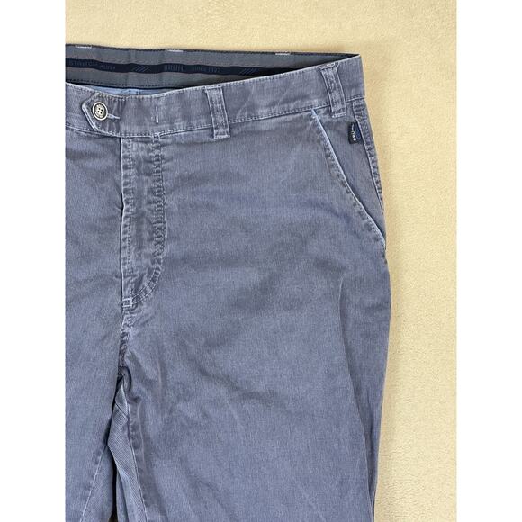 Bruhl Pants Mens 36R Blue Straight Leg Mid Rise Regular Fit Stretch Chino - Picture 2 of 15